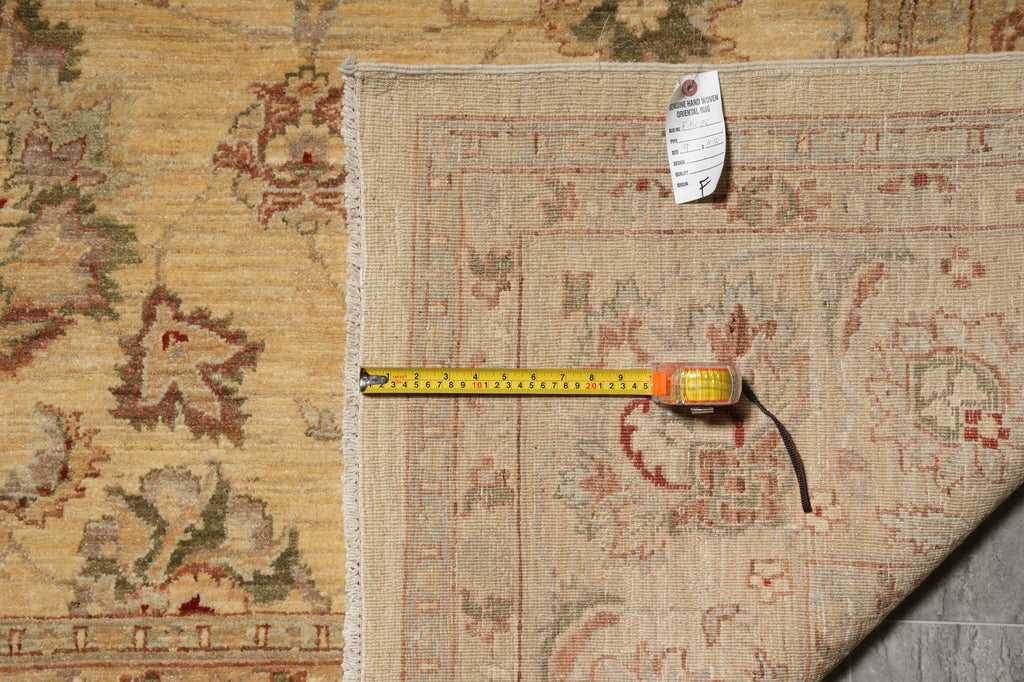 9 x 11.10 Transitional Oushak Wool Rug Pleasant Beige Sage - view 14