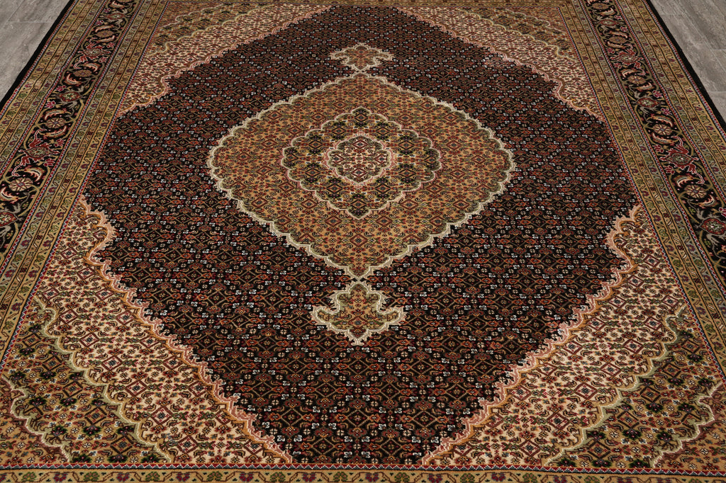 8.2 x 9.9 Beautiful Quality Wool and Silk Handmade Mahi Tabriz Rug #F-4466