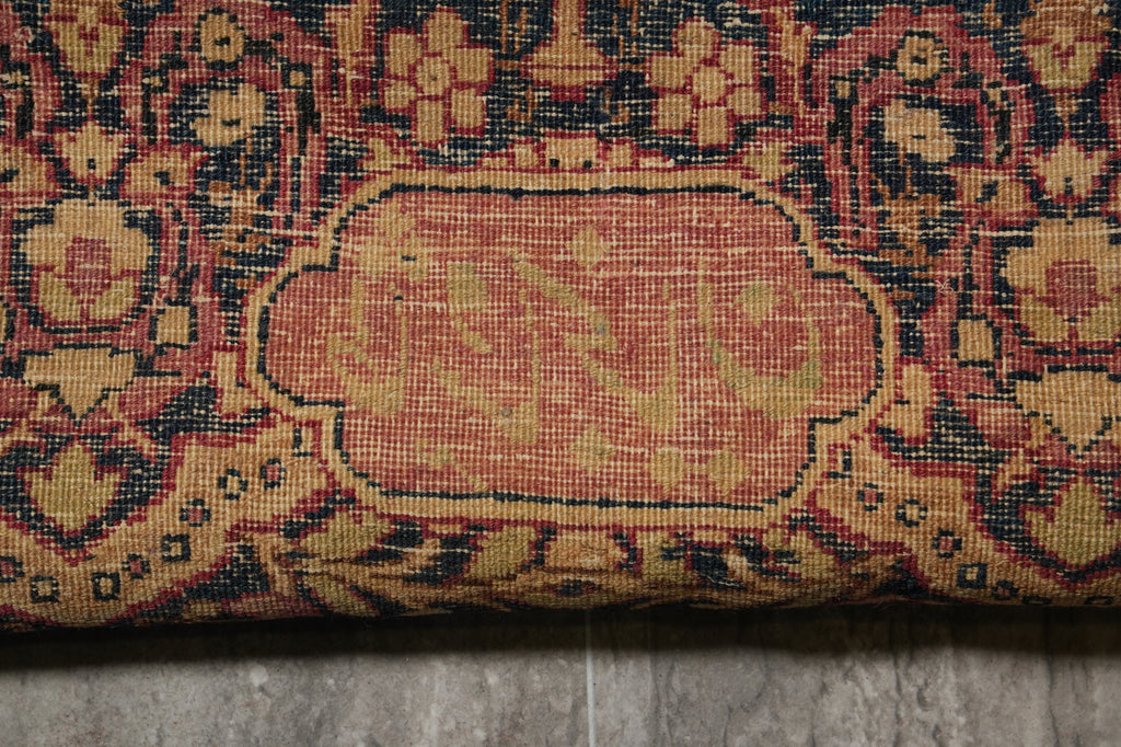 13.6 x 16 Signed Authentic Antique Persian Kermanshah Rug 1930's #F-3117