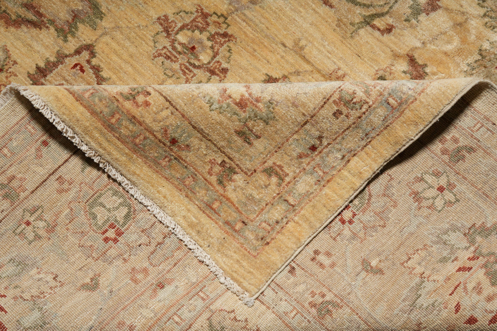 9 x 11.10 Transitional Oushak Wool Rug Pleasant Beige Sage - view 11