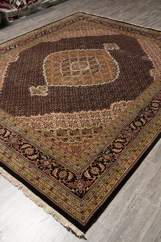 8.2 x 9.9 Beautiful Quality Wool and Silk Handmade Mahi Tabriz Rug #F-4466