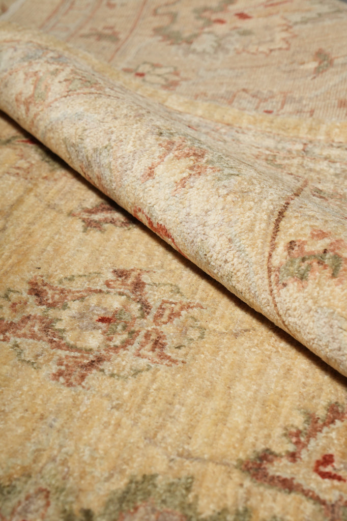 9 x 11.10 Transitional Oushak Wool Rug Pleasant Beige Sage - view 12