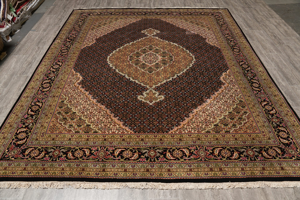 8.2 x 9.9 Beautiful Quality Wool and Silk Handmade Mahi Tabriz Rug #F-4466