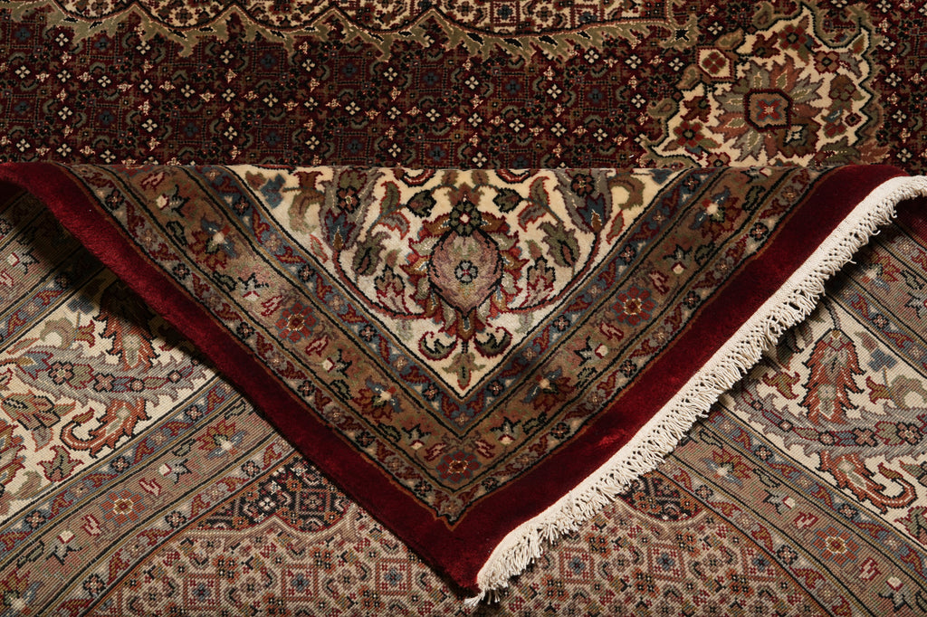 8.3 x 9.9 High Quality Handmade Wool and Silk Mahi Tabriz Rug Ruby Burgundy #F-4467