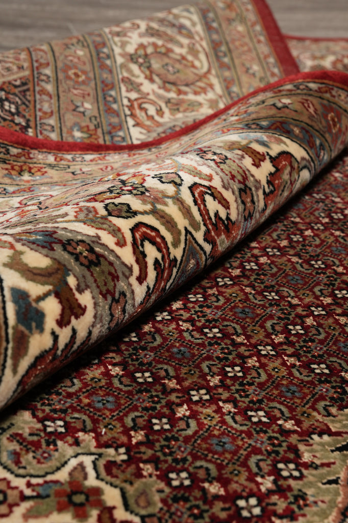 8.3 x 9.9 High Quality Handmade Wool and Silk Mahi Tabriz Rug Ruby Burgundy #F-4467