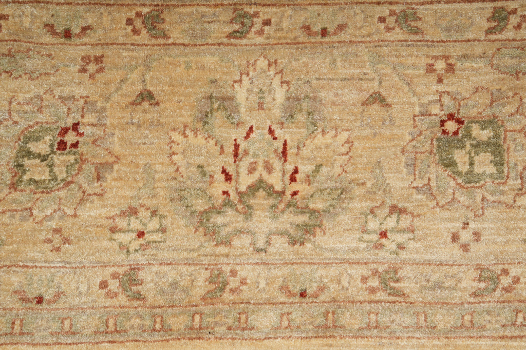 9 x 11.10 Transitional Oushak Wool Rug Pleasant Beige Sage - view 8