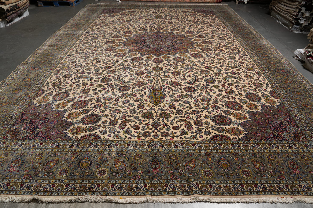 13 x 19.6 Authentic Persian Kashan Sheik Safi Quality Rug #S10-3525