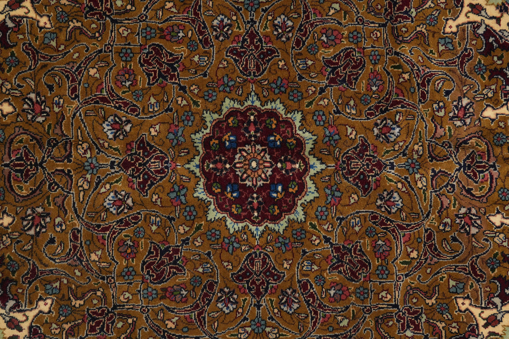 13.6 x 20.7 Authentic Fine Quality Persian Tabriz Rug Iran 400 KPIS Sheik Safi #PIX-17150