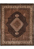 Load image into Gallery viewer, 8.2 x 10.1 Black Mahi Tabriz Handmade Area Rug Wool And Silk #F-4468