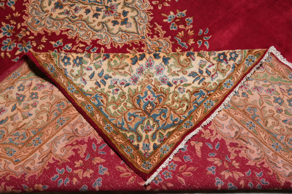 9 x 12 Persian Kerman Rug Majestic Open Field Red #B-74874