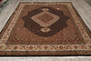 Load image into Gallery viewer, 8.2 x 10.1 Black Mahi Tabriz Handmade Area Rug Wool And Silk #F-4468