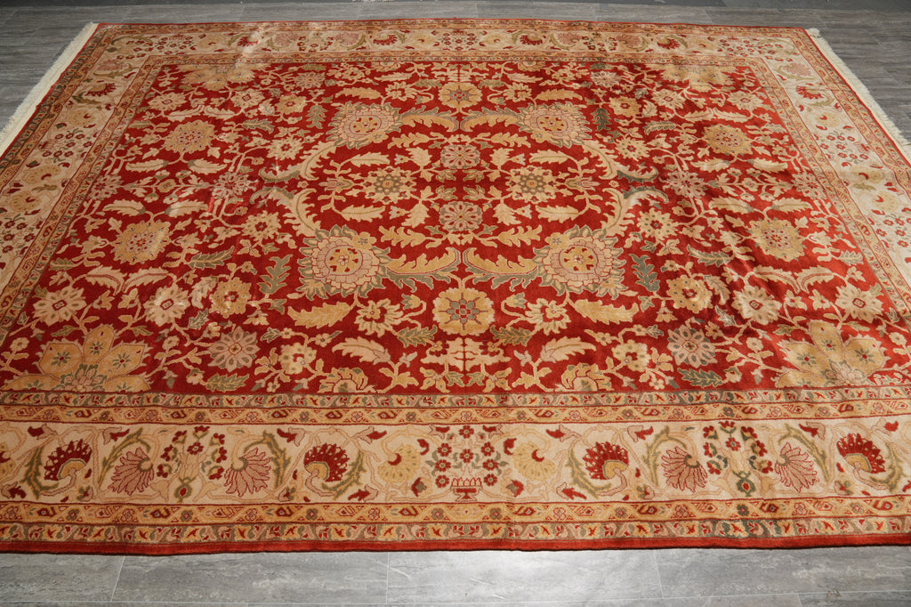 8.10 x 11.8 Quality Zigler Chobi Peshawar Rug Nature Wool - view 5