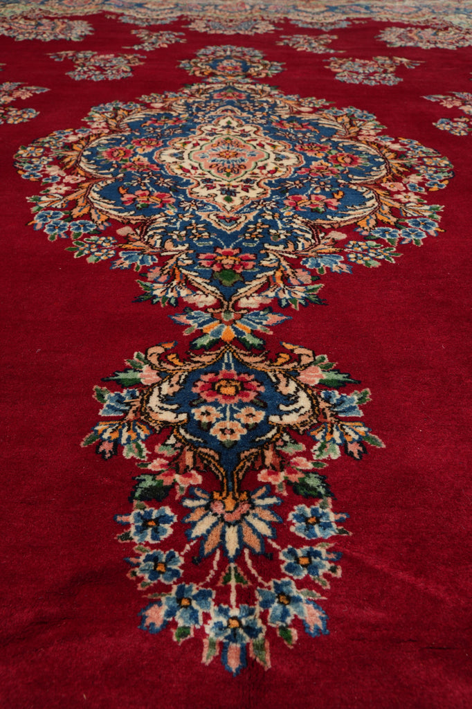 9 x 12.5 Authentic Persian Kerman Rug Floral Red CLEARANCE SALE  #F-3118