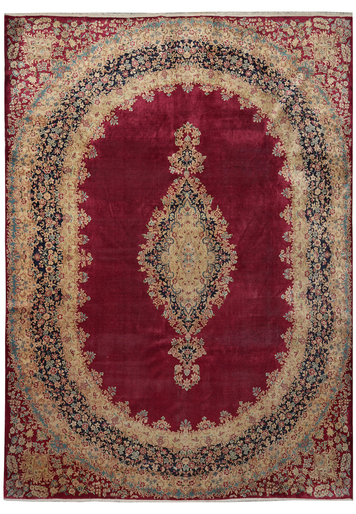 10 x 13.3 Authentic Persian Kerman Rug RICH Burgundy Iran Elegant Floral Carpet #PIX-11746