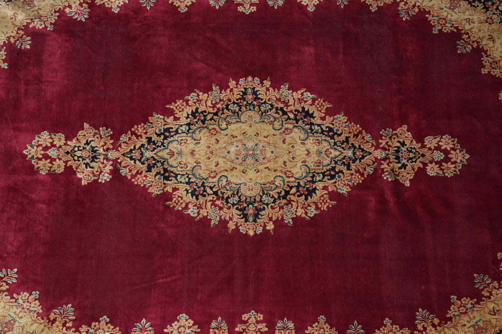 10 x 13.3 Authentic Persian Kerman Rug RICH Burgundy Iran Elegant Floral Carpet #PIX-11746