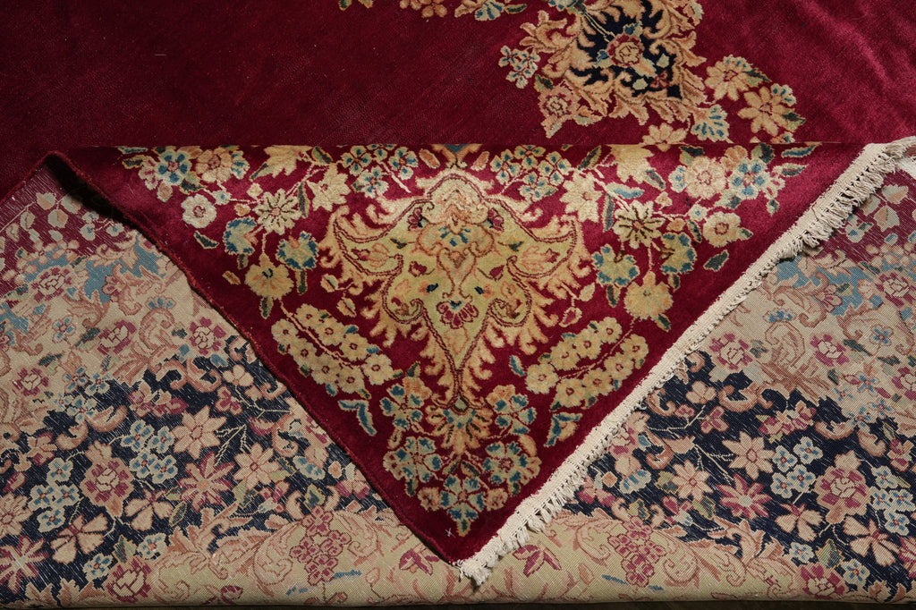10 x 13.3 Authentic Persian Kerman Rug RICH Burgundy Iran Elegant Floral Carpet #PIX-11746