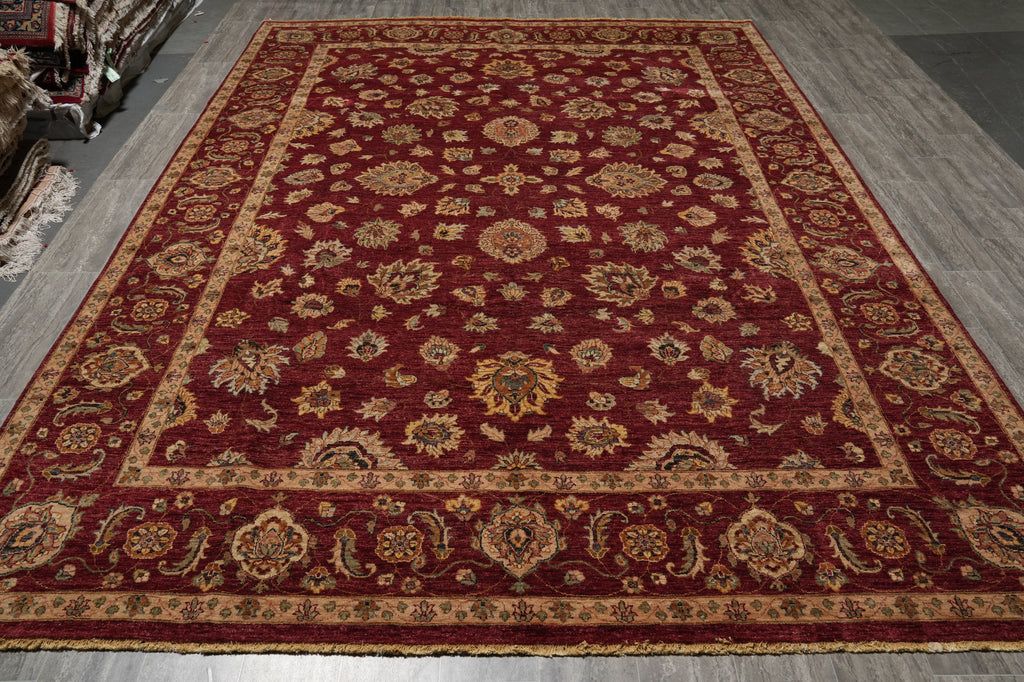 8.11 x 12.1 Hand-knotted Burgundy Quality Jaipur Rug - view 3