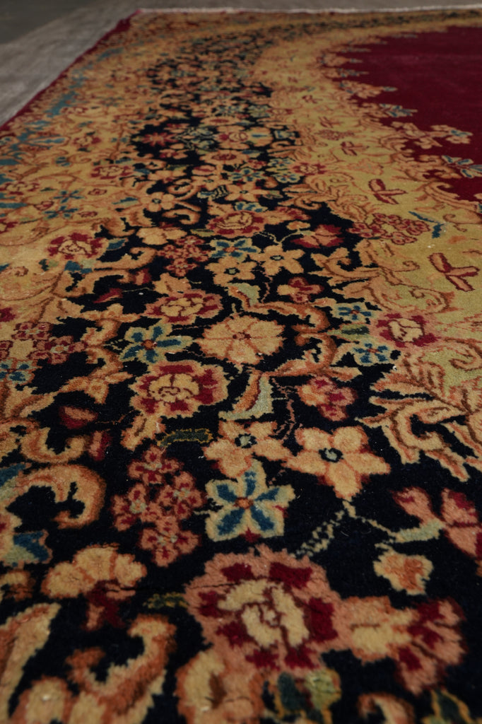 10 x 13.3 Authentic Persian Kerman Rug RICH Burgundy Iran Elegant Floral Carpet #PIX-11746