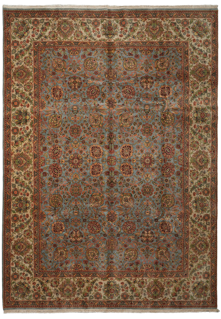 8.8 x 11.11 Light Blue Quality Handmade Jaipur Rug
