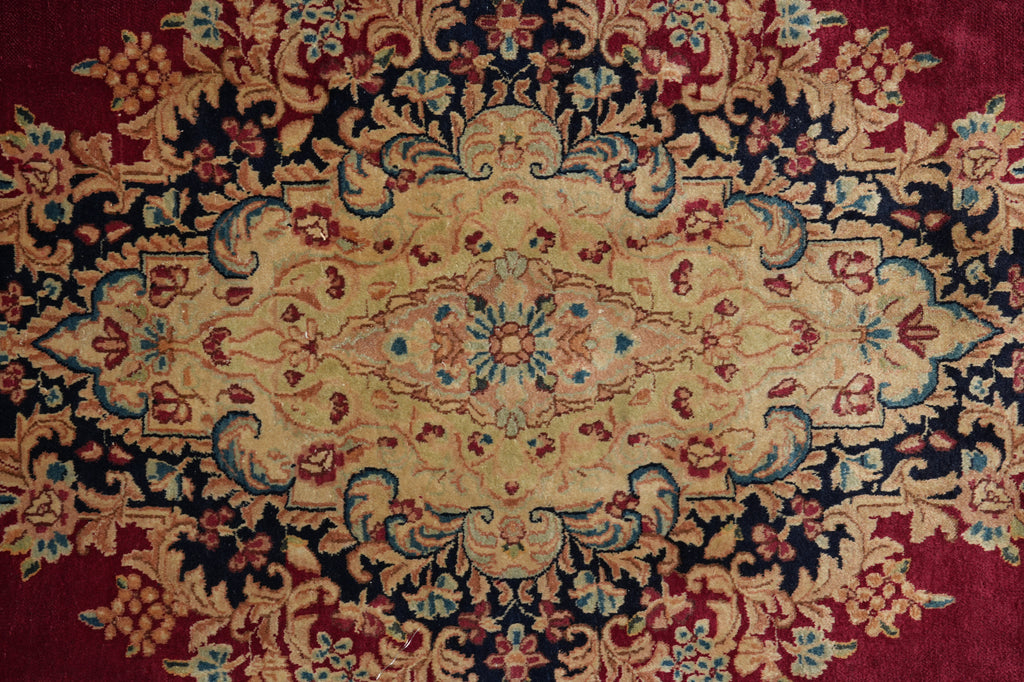 10 x 13.3 Authentic Persian Kerman Rug RICH Burgundy Iran Elegant Floral Carpet #PIX-11746