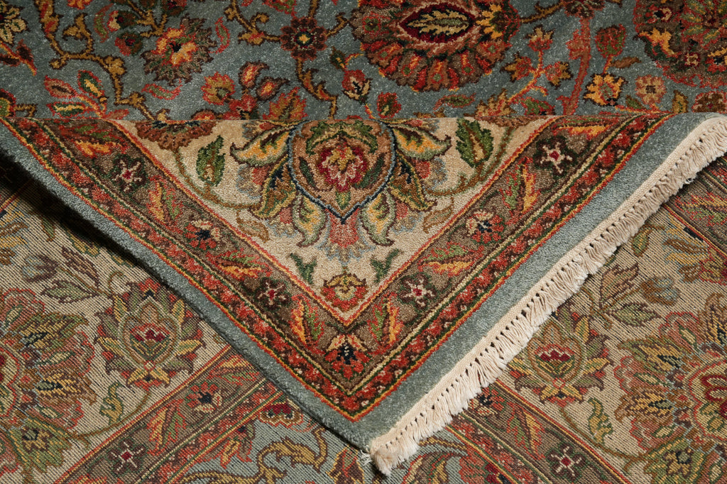 8.8 x 11.11 Light Blue Quality Handmade Jaipur Rug - view 12