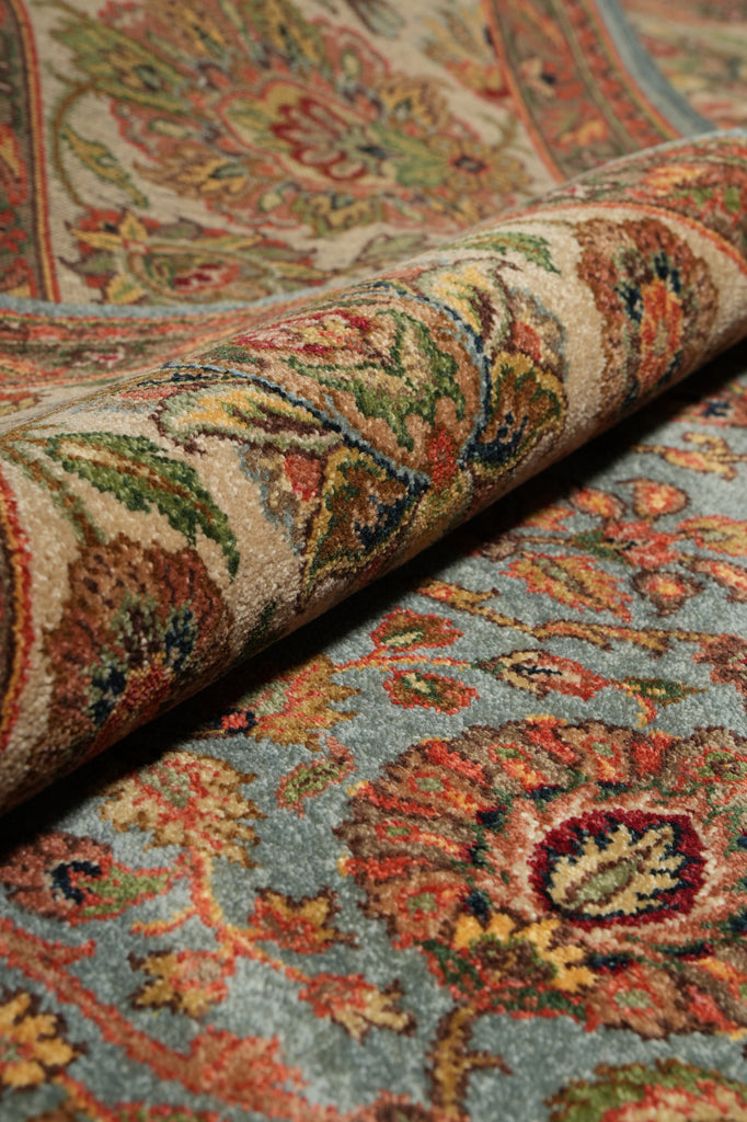 8.8 x 11.11 Light Blue Quality Handmade Jaipur Rug - view 13