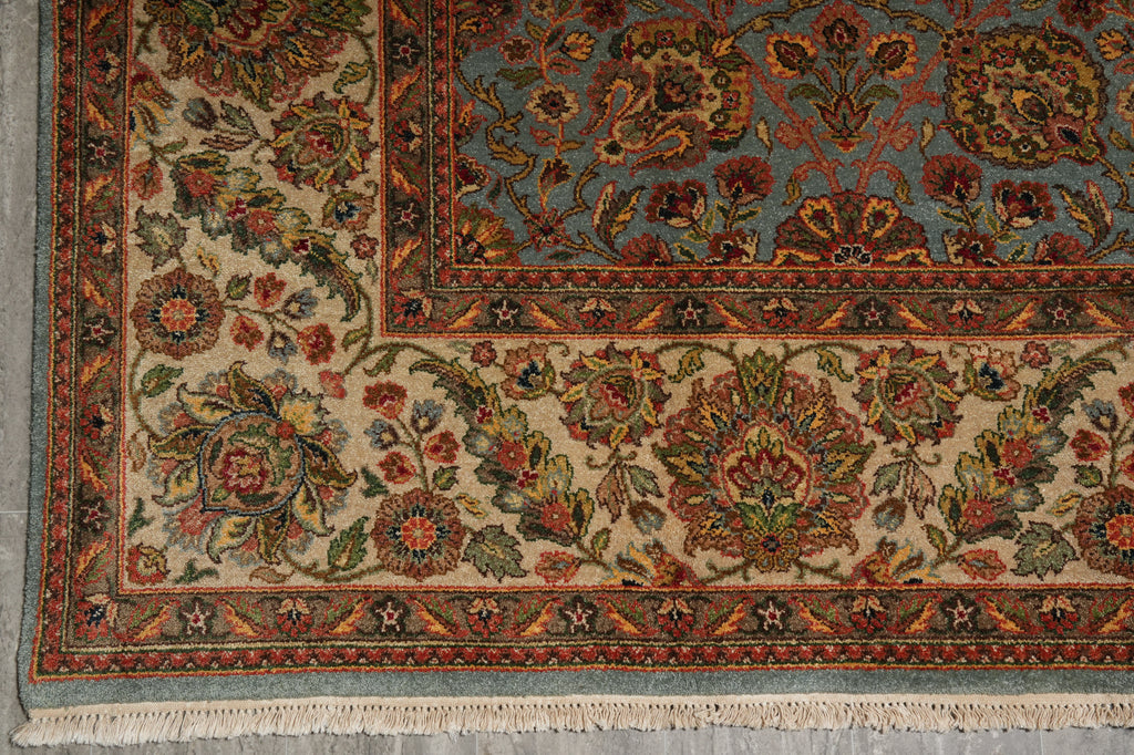 8.8 x 11.11 Light Blue Quality Handmade Jaipur Rug - view 14