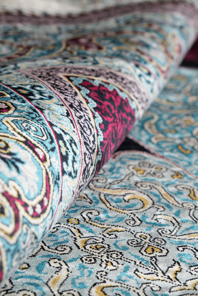 6.0 x 9.5 Handmade Silk Rug   #PIX-59473