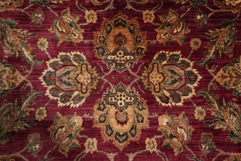 12 x 18 Quality Hand-knotted Jaipour Rug Burgandy Green Traditional Area Carpet  #F-3119