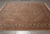 Load image into Gallery viewer, 8.4 x 10.1 Earthy Colors High Quality Wool and Silk Handmade Rug Tabriz Mahi Beige #F-4471