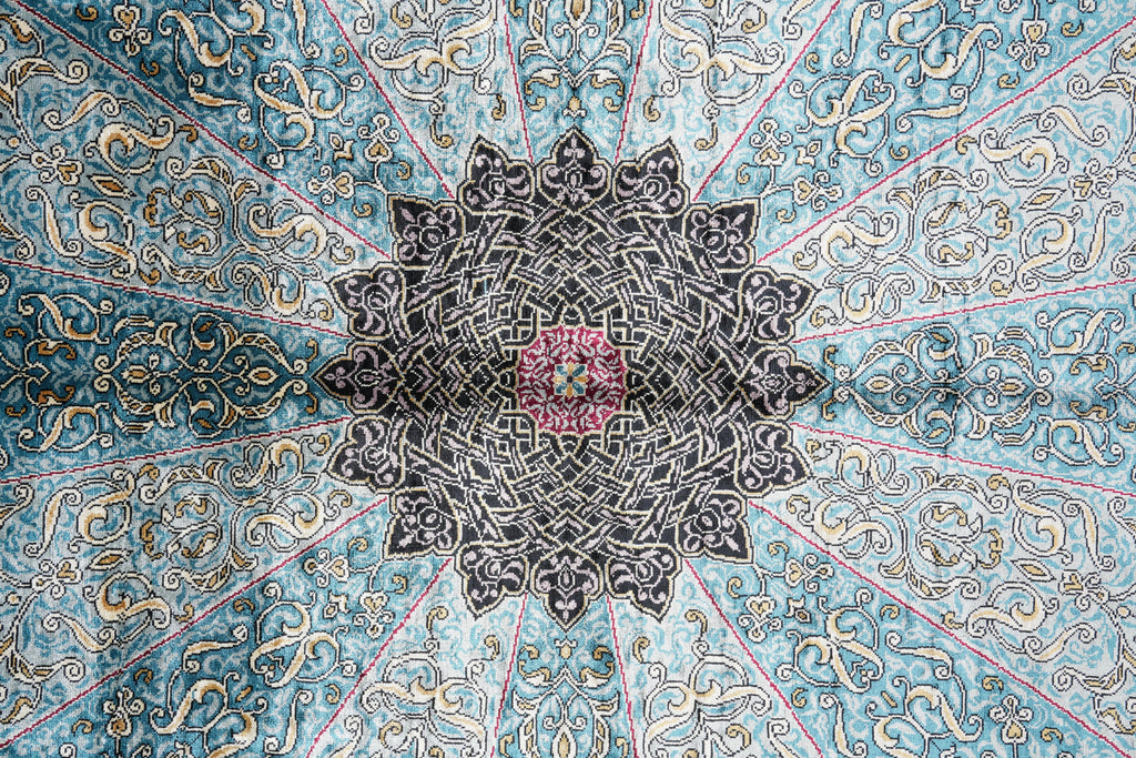 6.0 x 9.5 Handmade Silk Rug   #PIX-59473