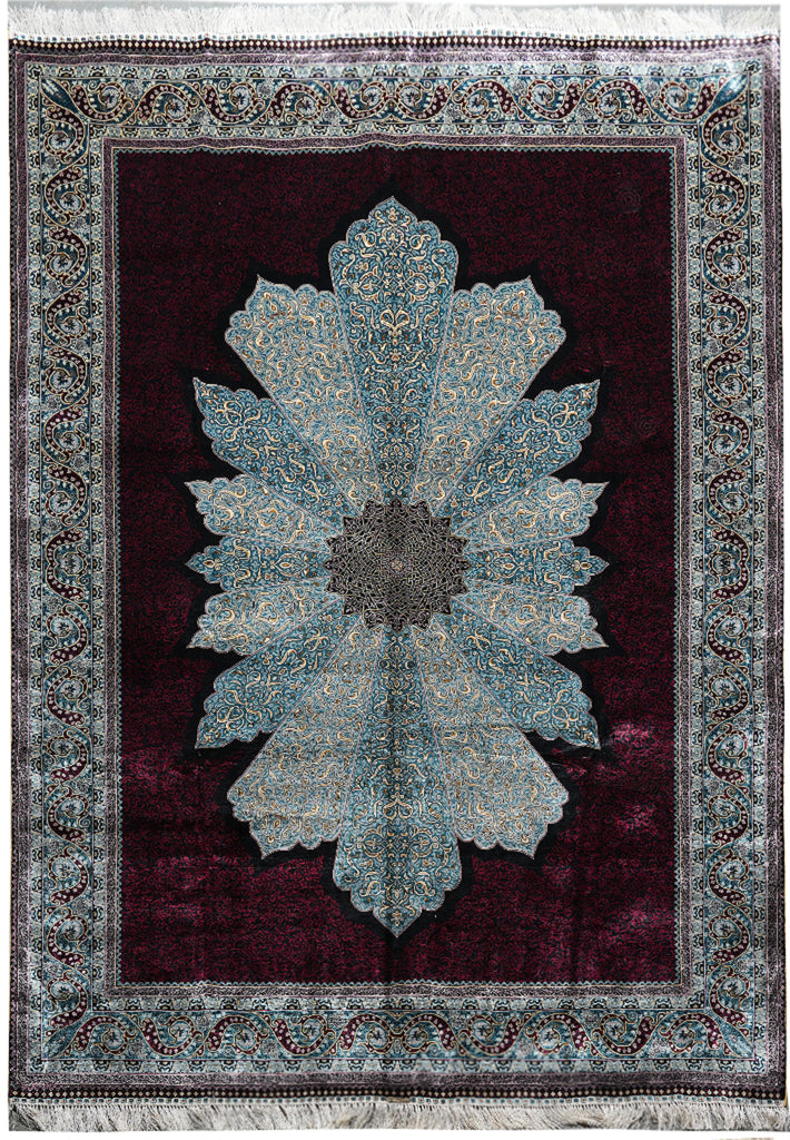 6.0 x 9.5 Handmade Silk Rug   #PIX-59473