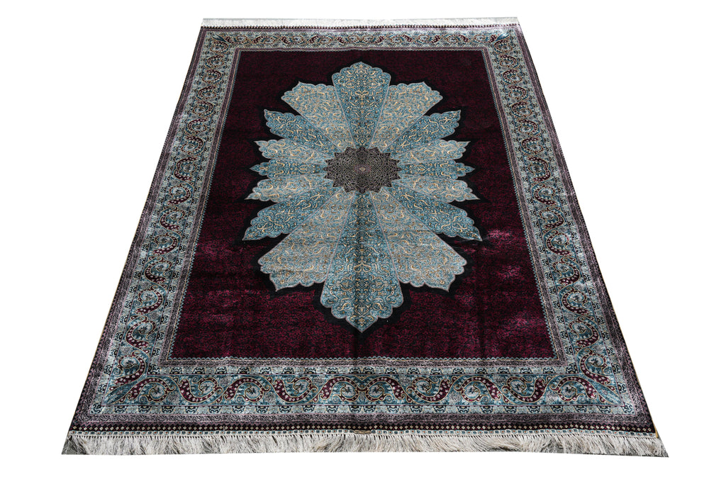 6.0 x 9.5 Handmade Silk Rug   #PIX-59473