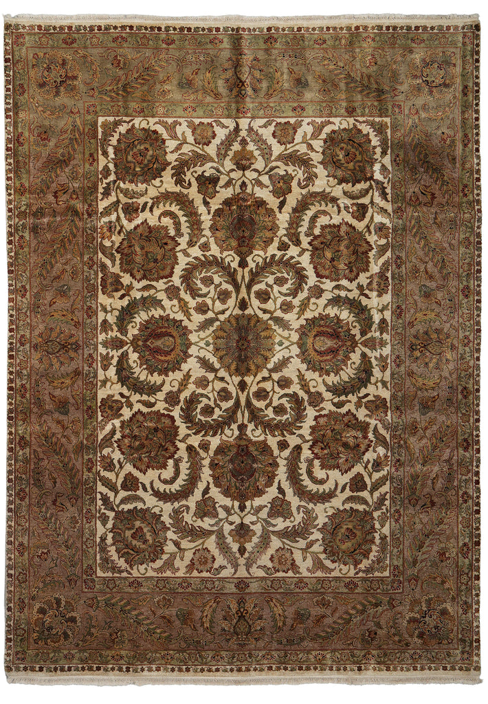 9 x 12.2 Hand-knotted Quality Jaipur Rug Ivory Sage