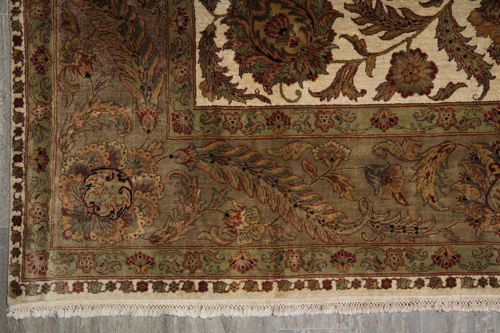 9 x 12.2 Hand-knotted Quality Jaipur Rug Ivory Sage - view 14