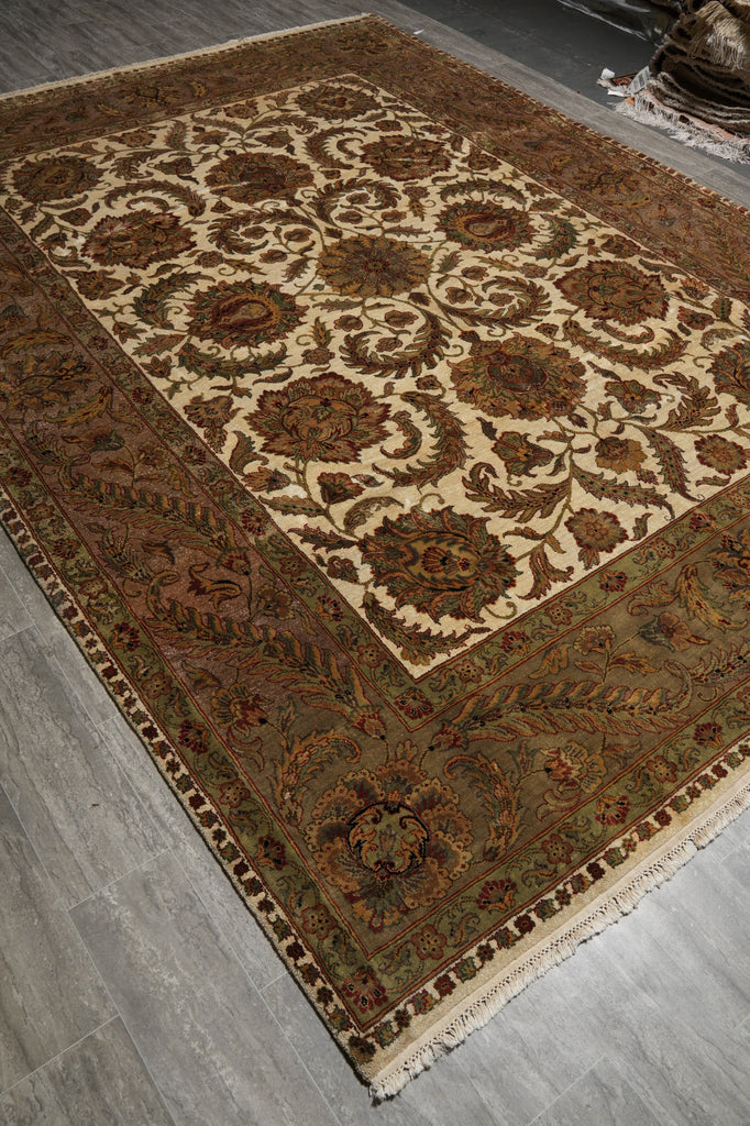 9 x 12.2 Hand-knotted Quality Jaipur Rug Ivory Sage - view 5