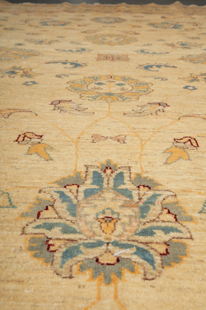 13 x 13 feet Round Chobi Peshawar Zigler Rug Natural Wool #F-3120