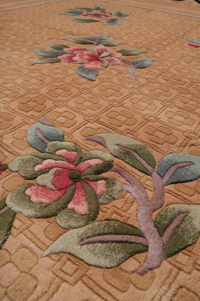 7.11 x 8.6 Square New Art Deco Pattern Chinese Rug Thick Dense Lustrous Wool - view 9