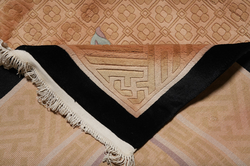 7.11 x 8.6 Square New Art Deco Pattern Chinese Rug Thick Dense Lustrous Wool - view 10
