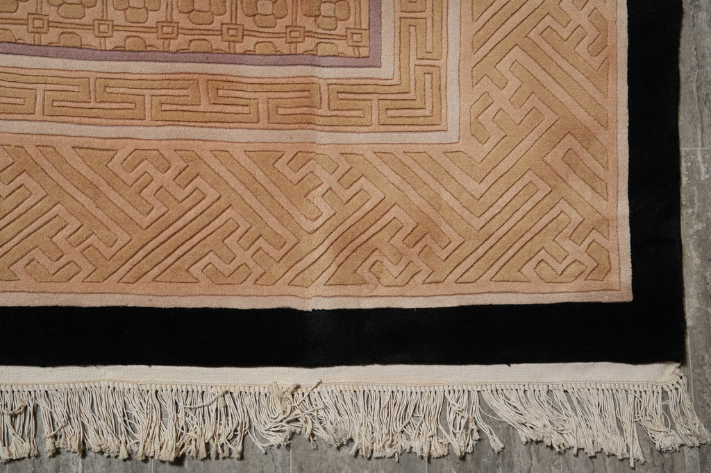 7.11 x 8.6 Square New Art Deco Pattern Chinese Rug Thick Dense Lustrous Wool - view 12