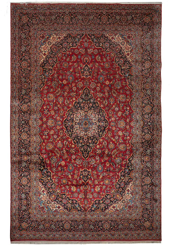 9.6 x 15 Quality Persian Kashan Rug Hand-knotted Iran #PIX-8004