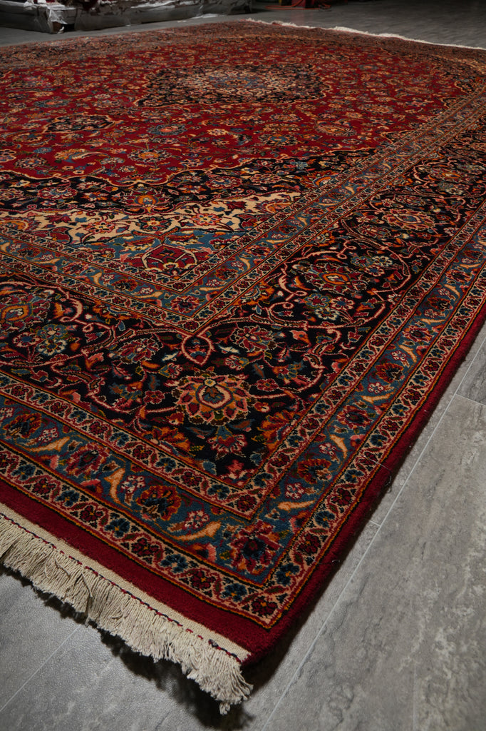 9.6 x 15 Quality Persian Kashan Rug Hand-knotted Iran #PIX-8004