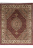 Load image into Gallery viewer, 8 x 9.10 High Quality Wool And Silk Dense Weave Tabriz Mahi Rug Ruby Red #F-4474