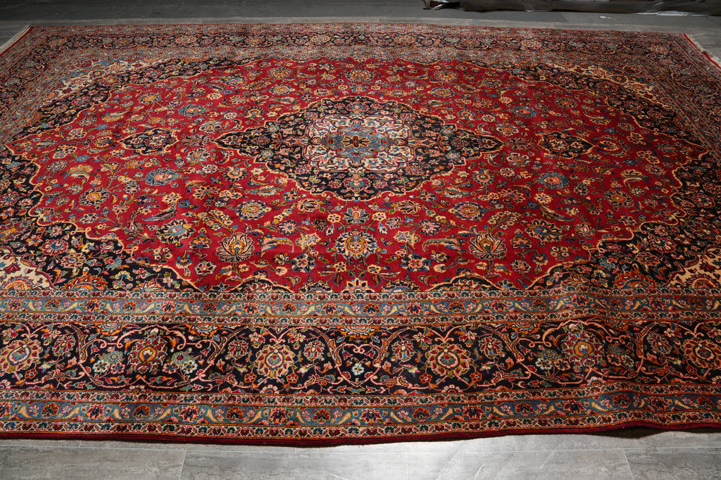 9.6 x 15 Quality Persian Kashan Rug Hand-knotted Iran #PIX-8004