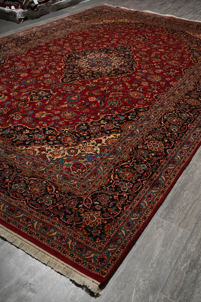9.6 x 15 Quality Persian Kashan Rug Hand-knotted Iran #PIX-8004