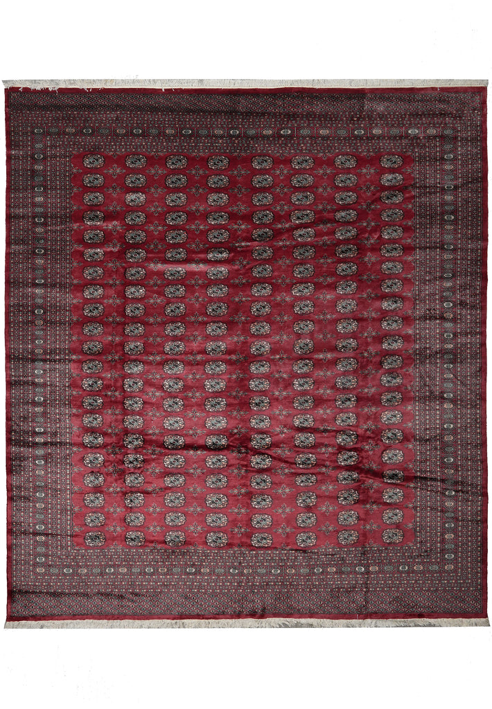 8 x 9 Feet Squarish Bokhara Rug Hand-Knotted Pakistan #F-3121