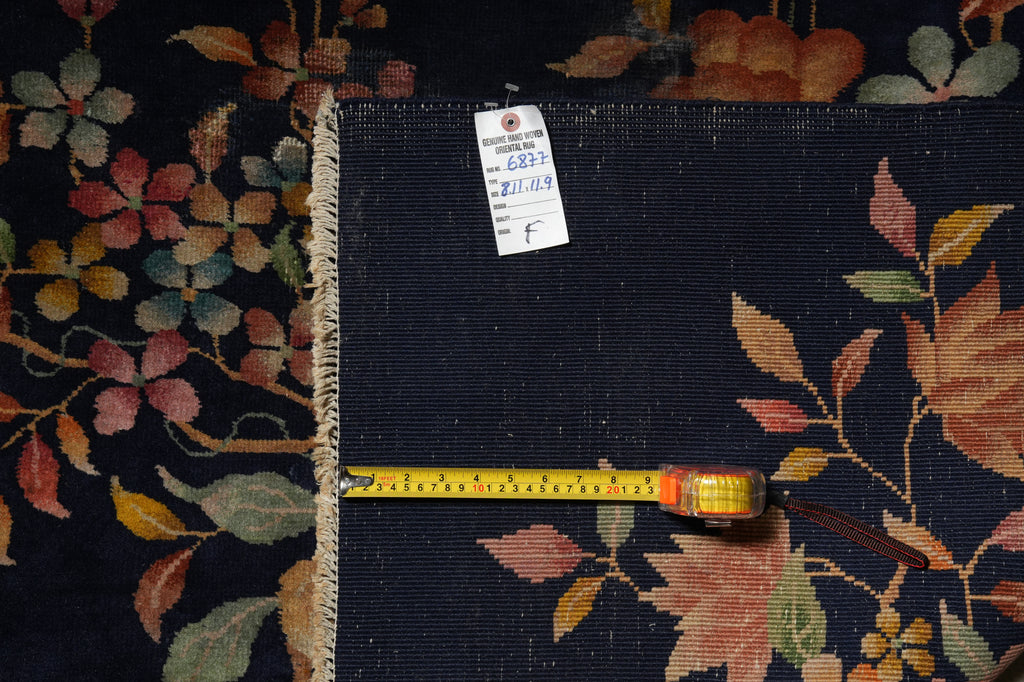 8.11 x 11.9 Art Deco Chinese Rug Royal Blue - view 13