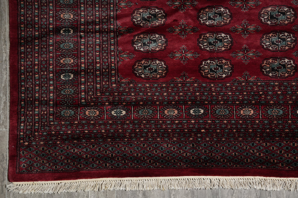 8 x 9 Feet Squarish Bokhara Rug Hand-Knotted Pakistan #F-3121