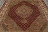Load image into Gallery viewer, 8 x 9.10 High Quality Wool And Silk Dense Weave Tabriz Mahi Rug Ruby Red #F-4474
