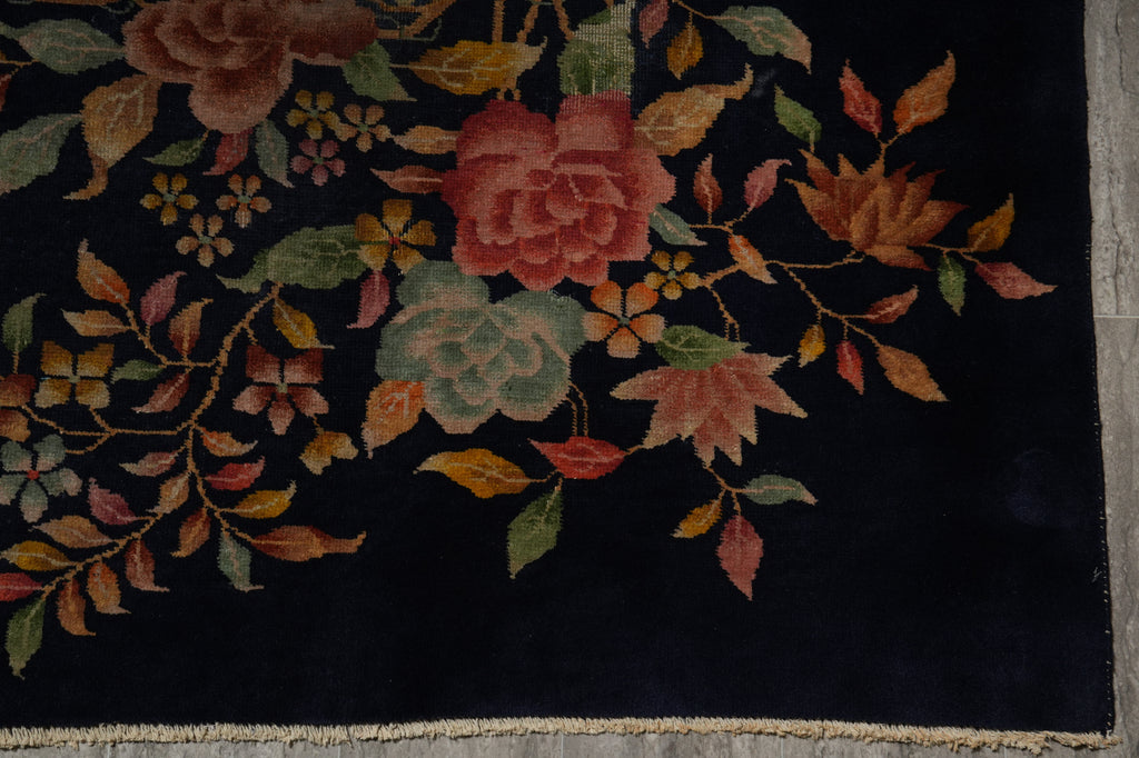 8.11 x 11.9 Art Deco Chinese Rug Royal Blue - view 8